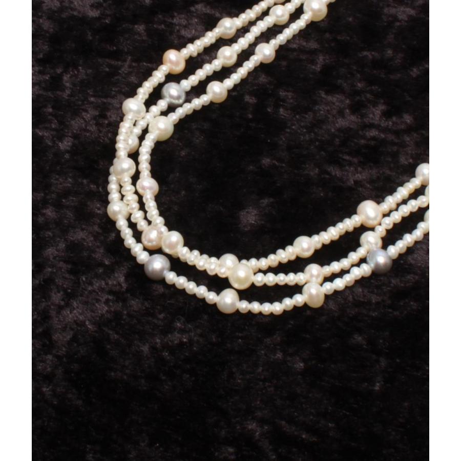 美品 3連ネックレス 淡水パール 3-7mm レディース 中古 : Rehello by 