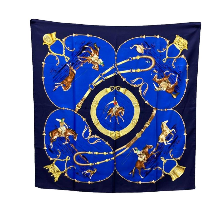 【未使用】HERMES PAMPA パンパ シルクスカーフ 90cm エルメス スカーフ カレ90 シルク100% パンパ Pampa レディース