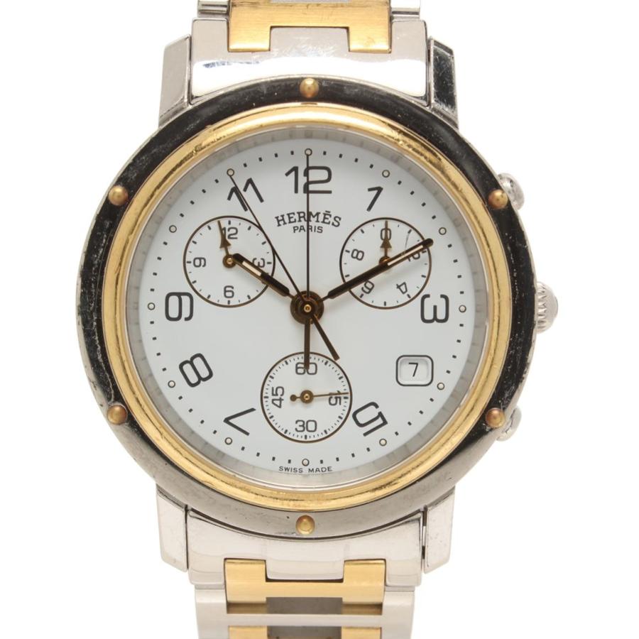 エルメス 腕時計 クリッパー クオーツ ホワイト CL1.920 メンズ HERMES