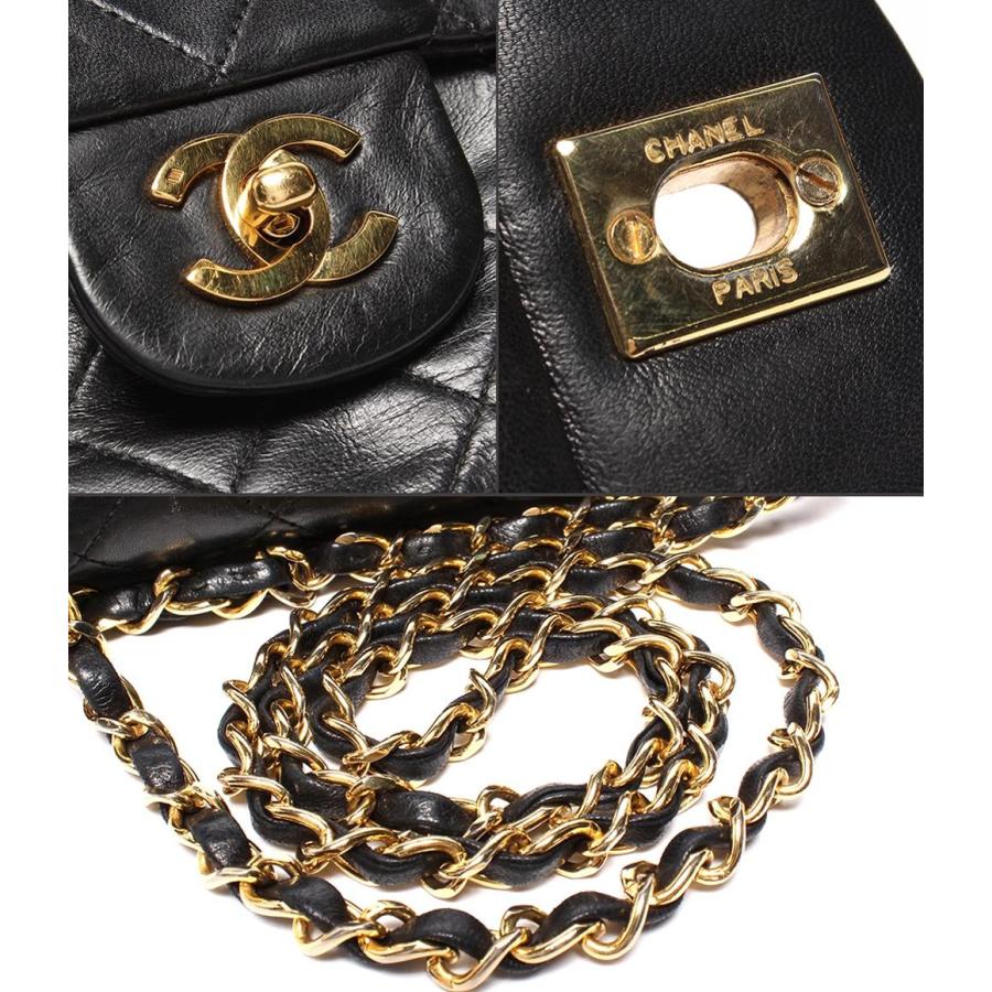 シャネル チェーンショルダーバッグ 肩掛け ゴールド金具 1番台 ダブル