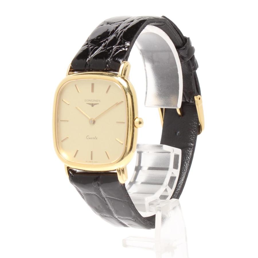 ロンジン 腕時計 K18 スクエア クオーツ ゴールド メンズ