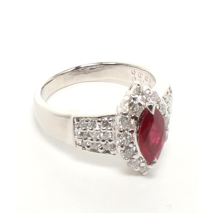 美品 リング 指輪 Pt900 ルビー 1.20ct ダイヤ 0.90ct レディース SIZE 