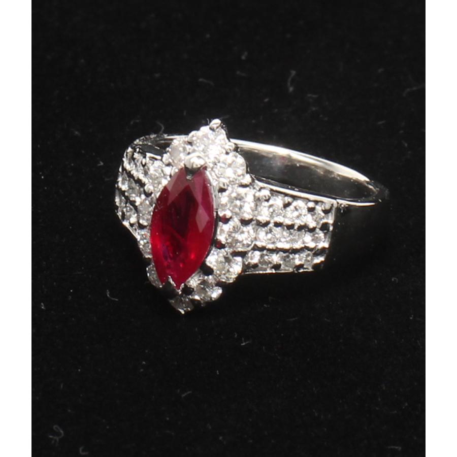 美品 リング 指輪 Pt900 ルビー 1.20ct ダイヤ 0.90ct レディース SIZE 