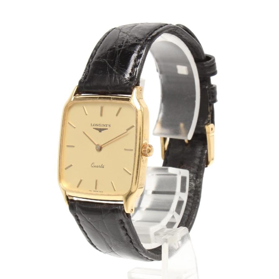 ロンジン 腕時計 スクエア 18K クオーツ ゴールド メンズ