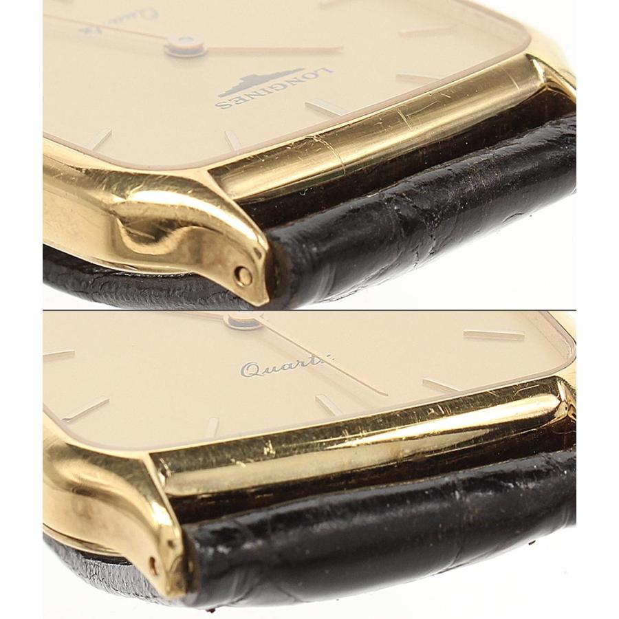 ロンジン 腕時計 スクエア 18K クオーツ ゴールド メンズ