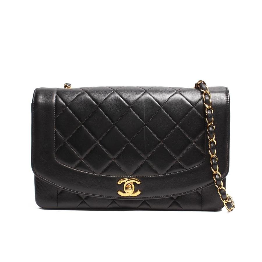 シャネル チェーンレザーショルダーバッグ ココマーク ゴールド金具 ダイアナ25 マトラッセ レディース CHANEL シャネル チェーンレザーショルダーバッグ ココマーク ゴールド金具