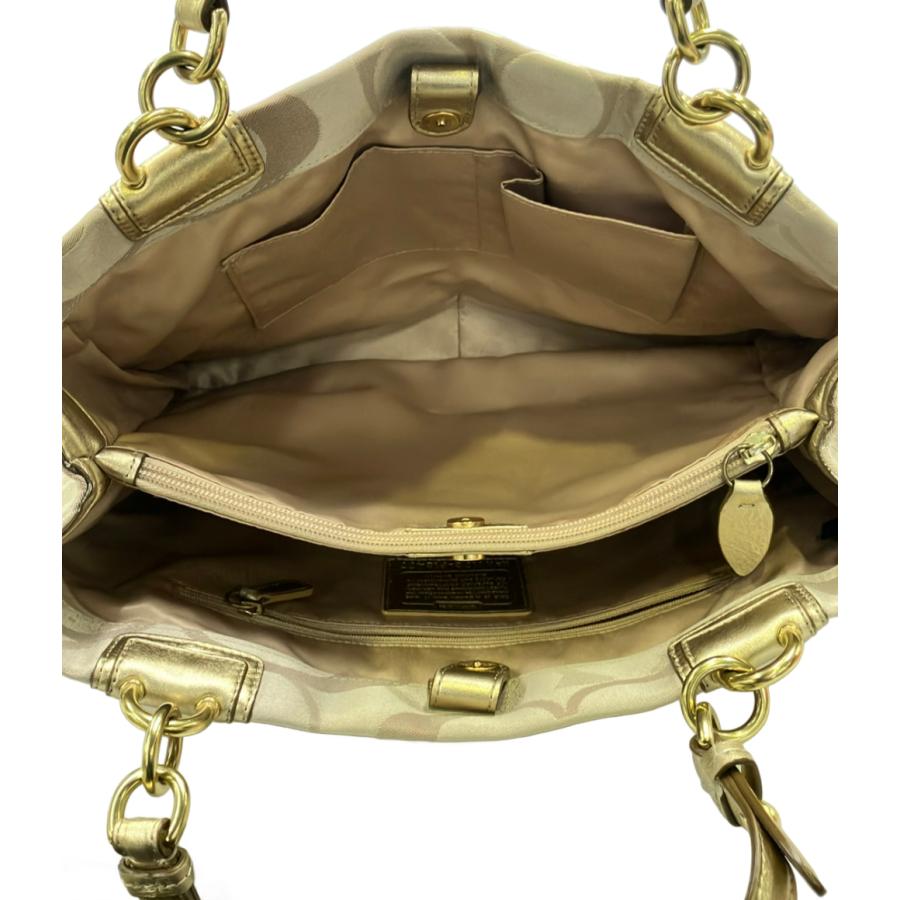 【*i様 コーチ　ハンドバッグシグネチャーバック コーチ トートバッグ シグネチャー F18477 レディース COACH 中古