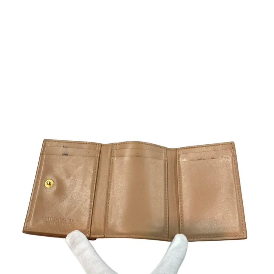 ボッテガヴェネタ BOTTEGA VENETA イントレチャート 三つ折り財布 財布 レザー レディース グレー系 【中古】 ボッテガ・ヴェネタ 三つ折り財布 イントレチャート レディース