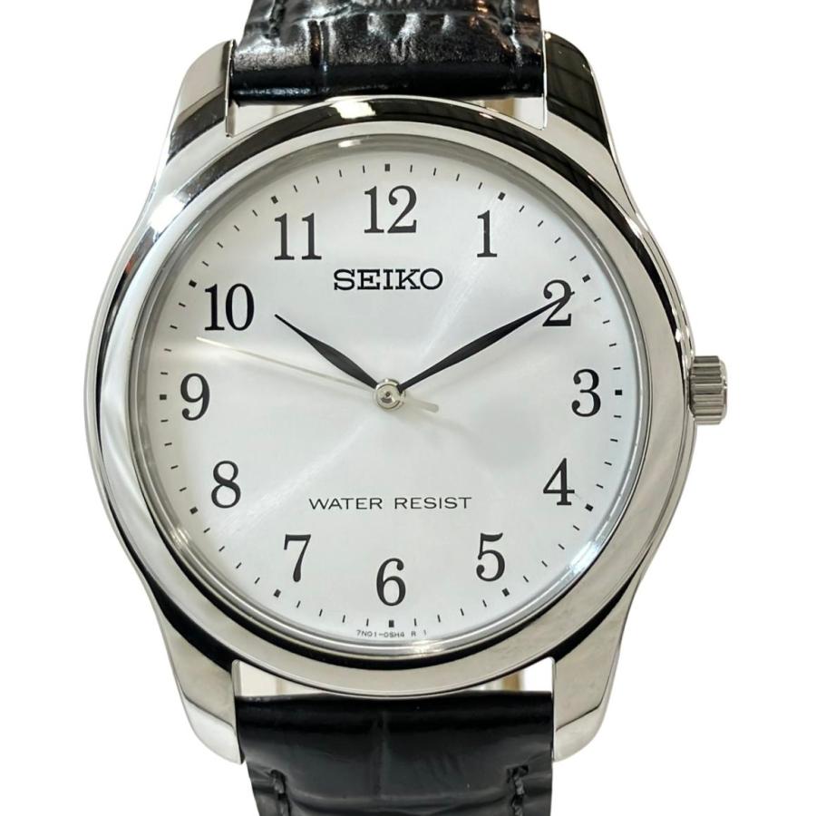 SEIKO　新品電池　美品　腕時計　稼働品　7N01-0DF0　メンズ　ラウンド セイコー 腕時計 クオーツ ホワイト 7N01-0EF0 メンズ SEIKO 中古