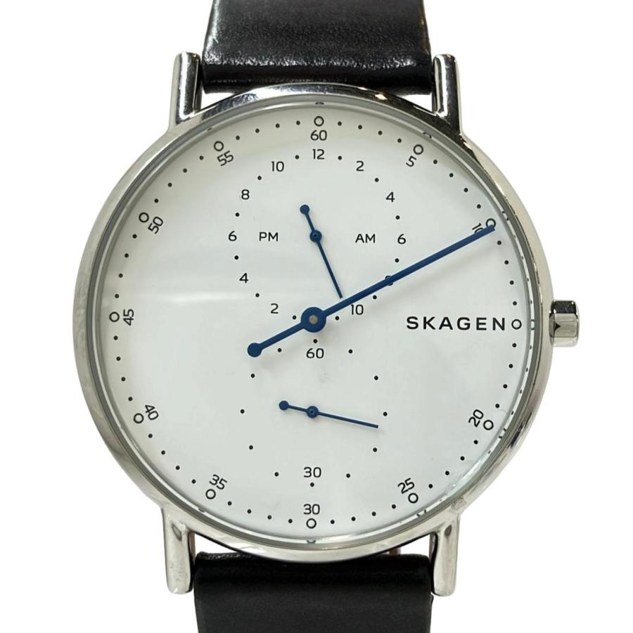 スカーゲン 腕時計 クオーツ ホワイト SKW6391 メンズ SKAGEN 中古 