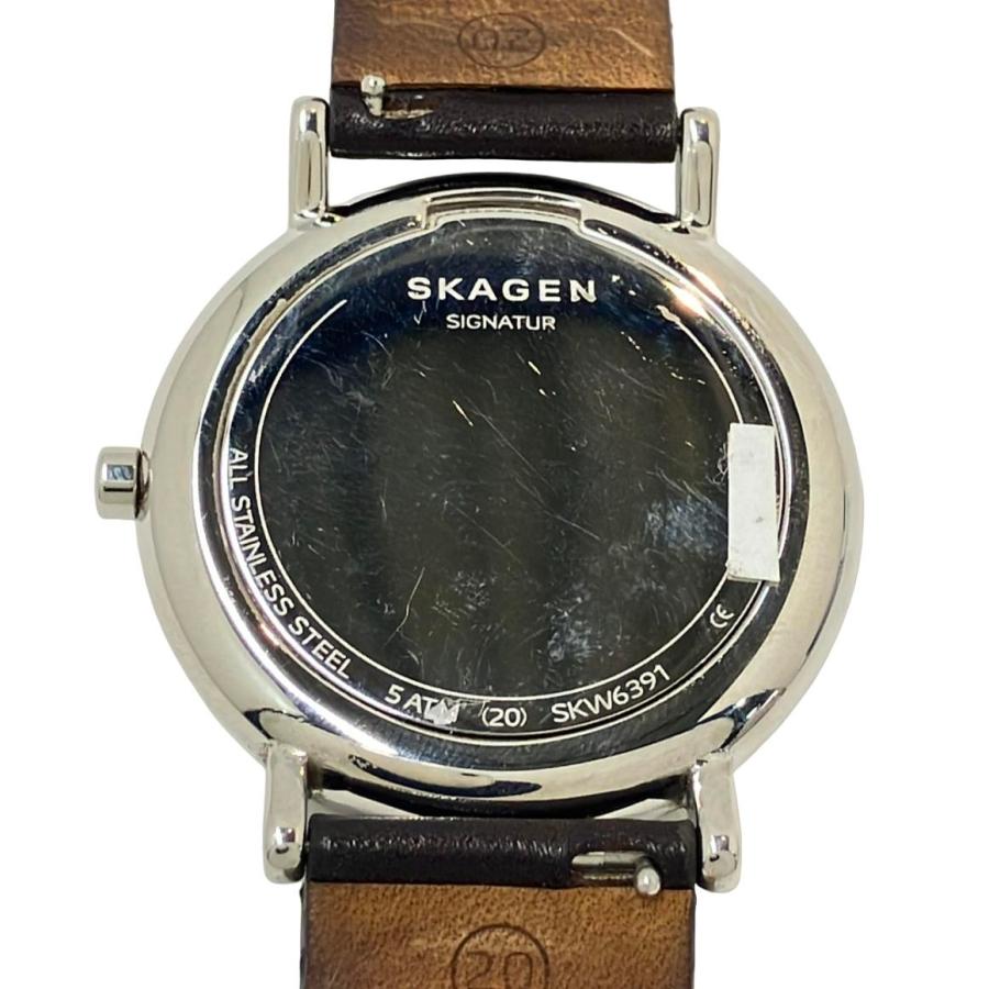 スカーゲン 腕時計 クオーツ ホワイト SKW6391 メンズ SKAGEN 中古 