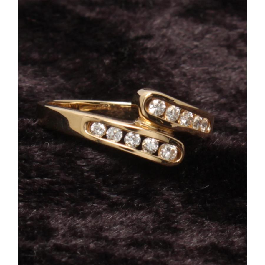 美品 リング 指輪 K18 ダイヤ 0.20ct レディース SIZE 11号 中古