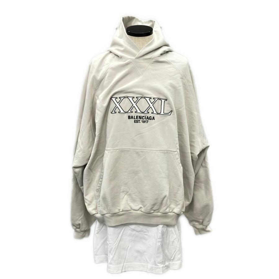バレンシアガ グラフィックロゴレイヤードオーバーサイズパーカー バレンシアガ レイヤードパーカー メンズ SIZE 2 (M) BALENCIAGA 中古