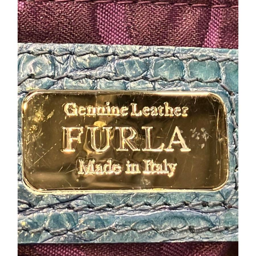 【美品】FURLA フルラ 新型パイパー 鍵 現行ロゴ クロコ型押し 未使用に近い・レア品・フルラ 新形パイパー クロコ型押し 2way