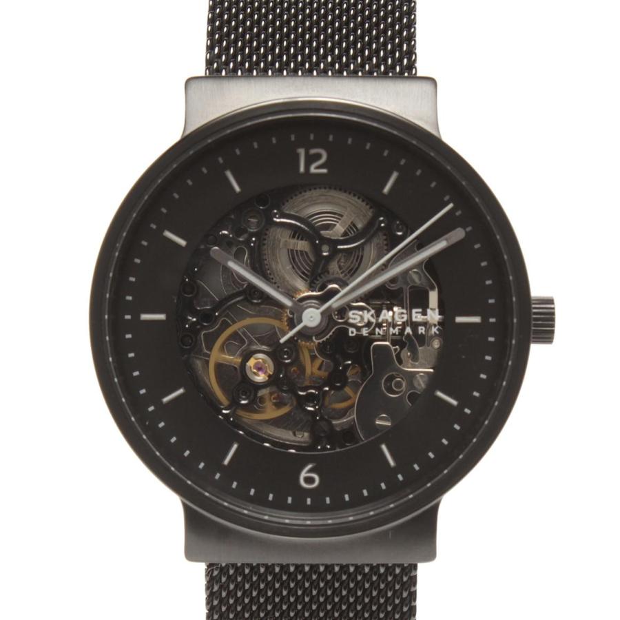 スカーゲン 腕時計 自動巻き ブラック SKW6784 メンズ SKAGEN 中古