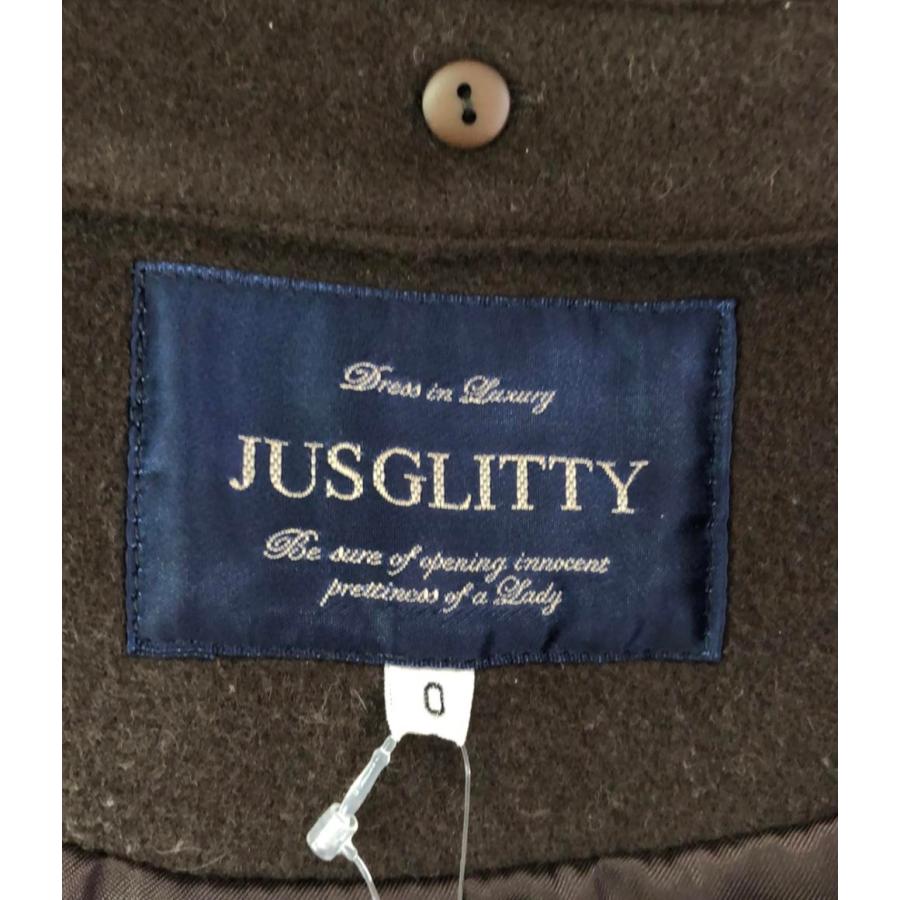 ジャスグリッティー ファーフード付きノーカラーコート レディース