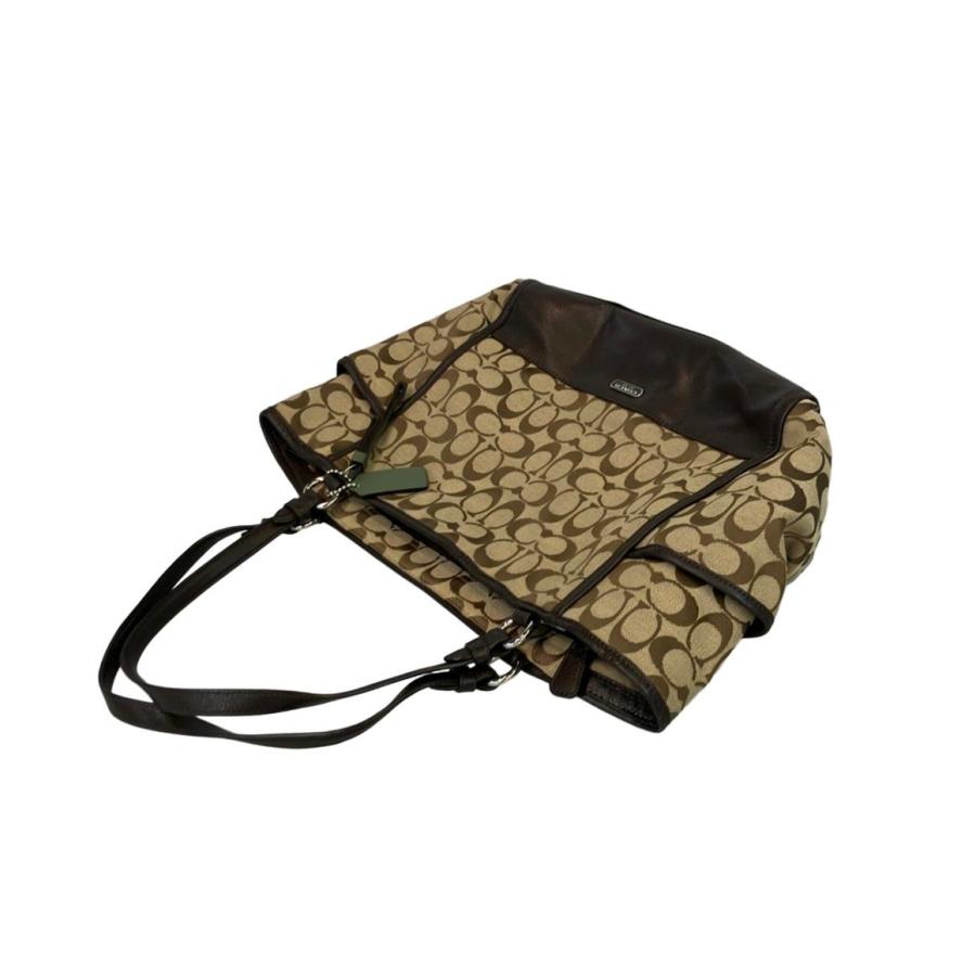 【最終値下げ】COACH コーチ トートバッグ 肩掛け シグネチャー ブラウン コーチ トートバッグ 肩掛け シグネチャー レディース COACH 中古