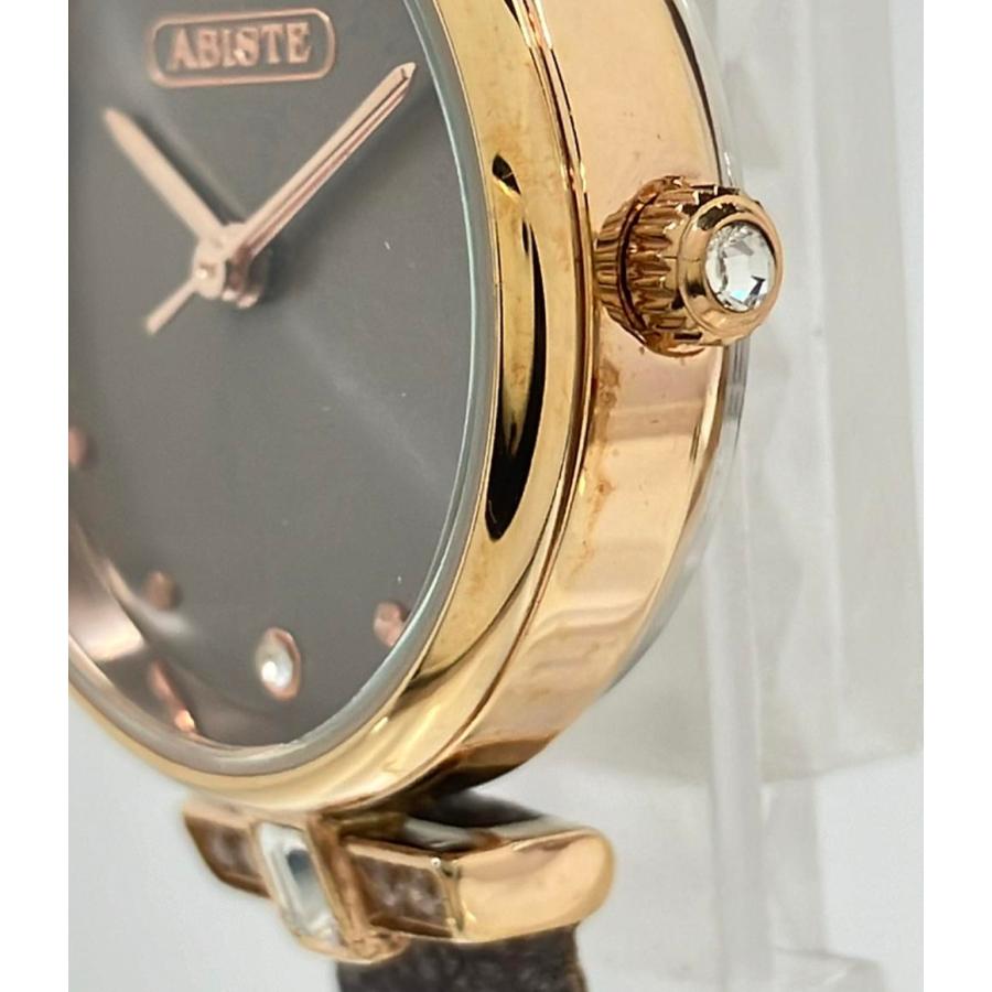 ABISTE（アビステ）ゴールド レディースウォッチ　稼働品　保証書あり 稼働 ABISTE アビステ ラインストーン バングル ウォッチ ゴールド