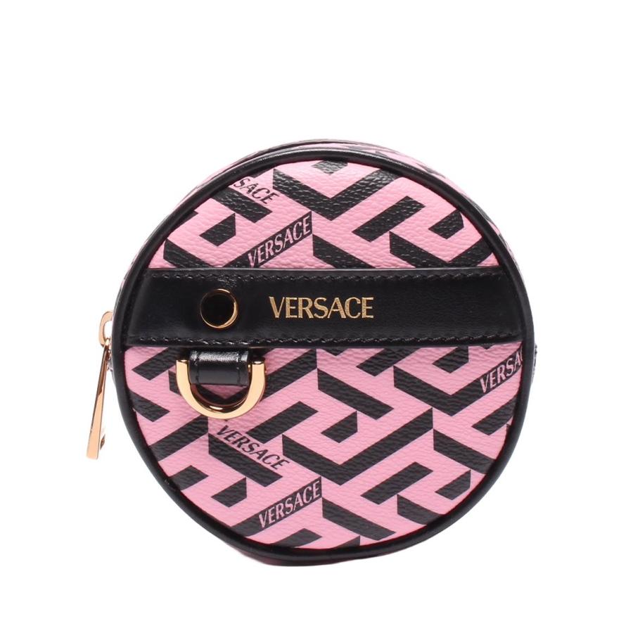 VERSACE ヴェルサーチ　グレカ　サークルポーチ 美品 ヴェルサーチ サークルポーチ ラ グレカ レディース