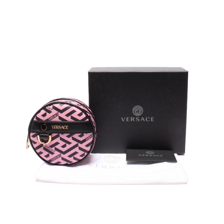VERSACE ヴェルサーチ　グレカ　サークルポーチ 美品 ヴェルサーチ サークルポーチ ラ グレカ レディース