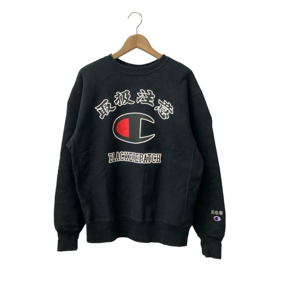THE BLACK EYE PATCHコラボ ブラック スウェット S BLACK EYE PATCH ブラックアイパッチ 取扱注意 トレーナー ロゴ