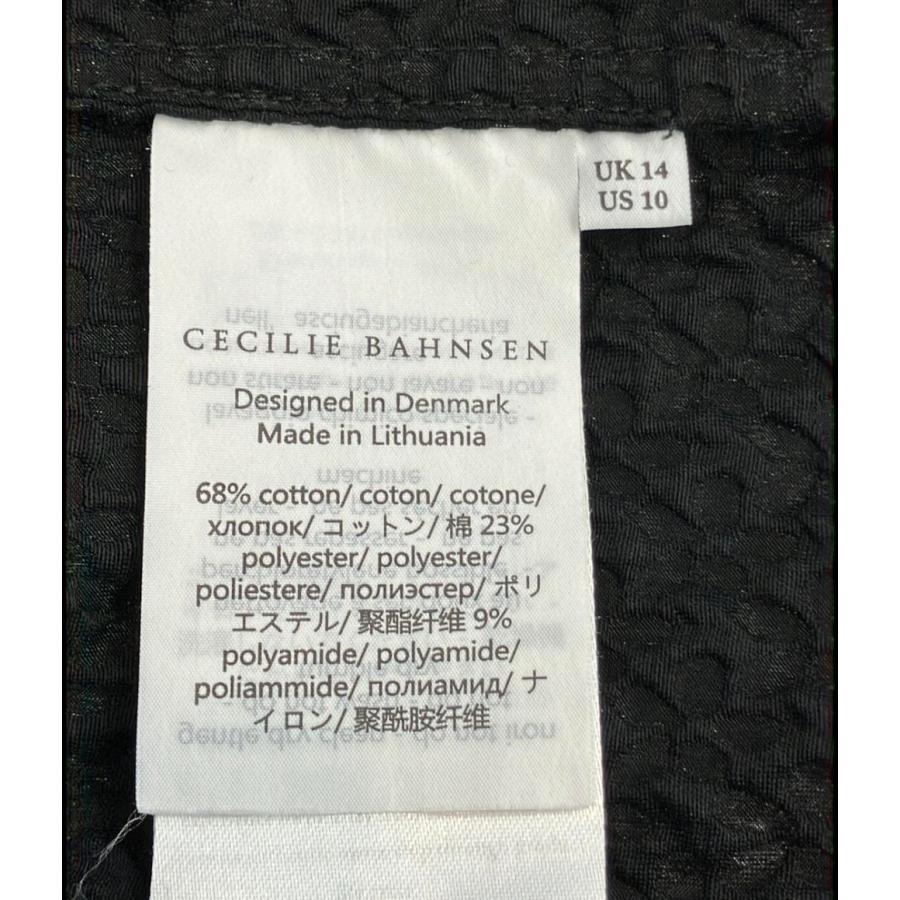 美品　セシリーバンセン　フレア　パフスリーブ　ドレス　ワンピース　ブラック　S 美品 セシリーバンセン パフスリーブフレアワンピース