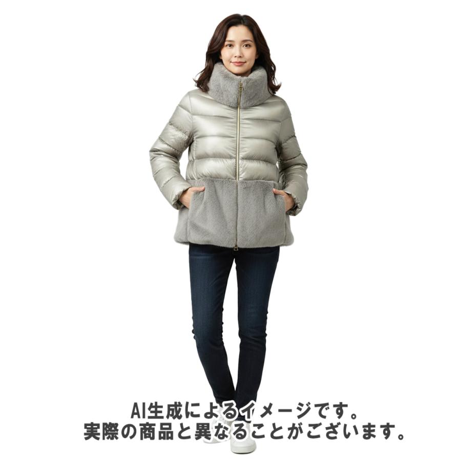 ヘルノ ダウンジャケット ファー付き ジップアップ スタンドカラー 