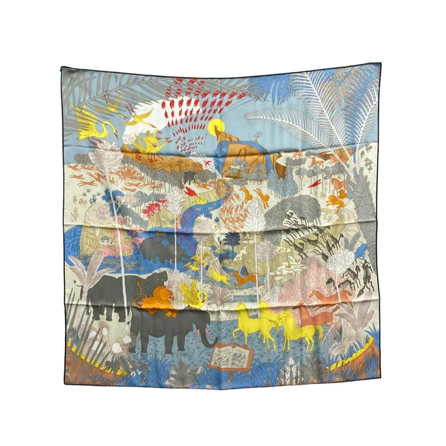美品 エルメス スカーフ カレ90 シルク100% LE CARNAVAL DES