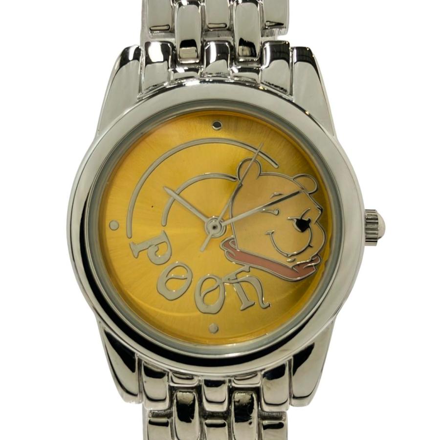 腕時計 ディズニー クマのプーさん クオーツ ゴールド レディース 中古