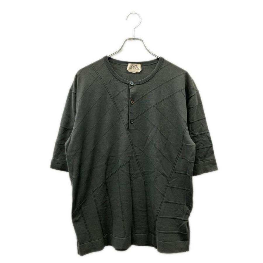 美品 エルメス 半袖 ヘンリーネック シャツ メンズ SIZE L HERMES 中古