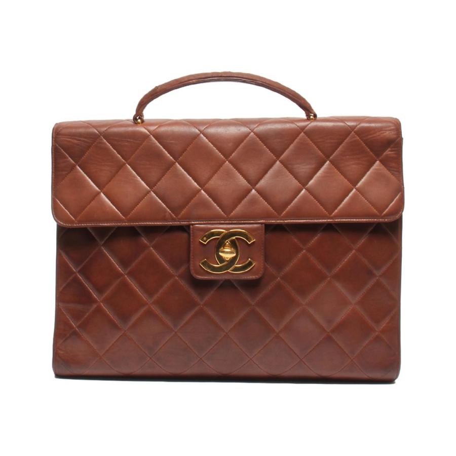 シャネル ブリーフケース ビジネスバッグ ゴールド金具 マトラッセ