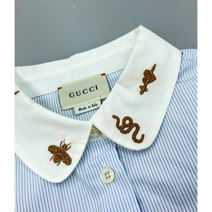 グッチ フリル袖ストライプ柄長袖シャツ キッズ SIZE 6 (120