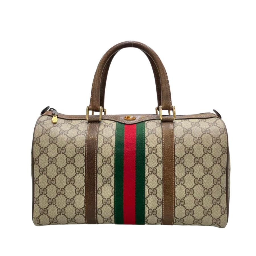 GUCCI グッチGG柄 ミニ ボストンバッグ シェリーライン スプリーム GUCCI】ハンドバッグ ミニボストンバッグ GGスプリーム シェリーライン