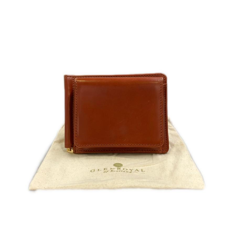 GLEN グレンロイヤル 中古美品 マネークリップ 財布 グレンロイヤル 二つ折り財布 メンズ レディース GLENROYAL 中古