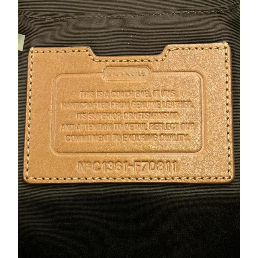 【美品】人気　COACH　F70811 レザー　ボディーバッグ　ロゴ　チャーム 1円〜【美品】コーチ coach ボディバッグ メンズ ネイビー