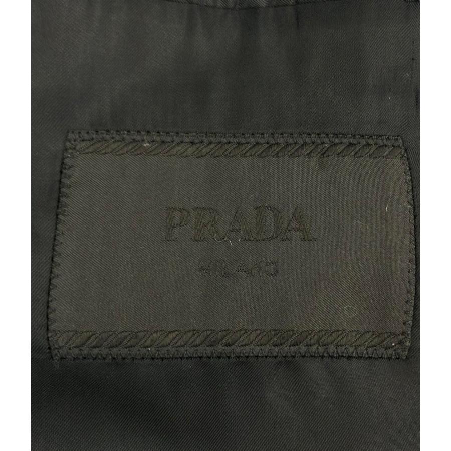 PRADA コットン スーツ イタリア製 ブラック 46R ◯ イタリア製 PRADA コットン テーラード ジャケット / プラダ