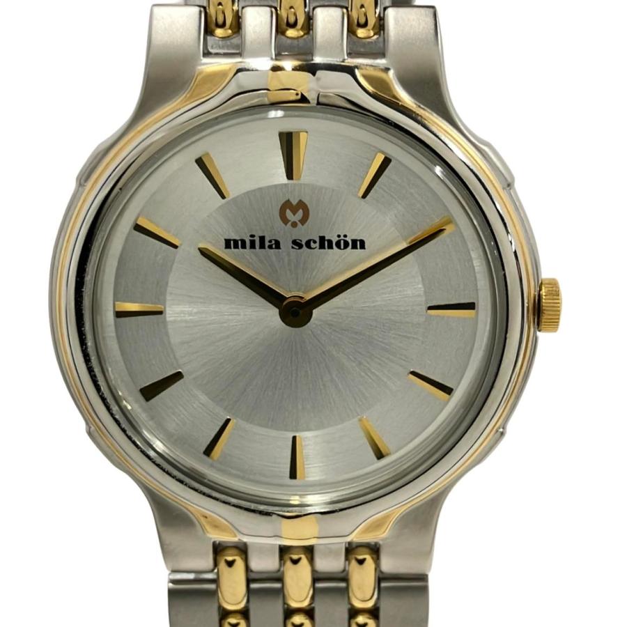 ミラショーン 腕時計 クオーツ シルバー 1L22 メンズ mila schon 中古