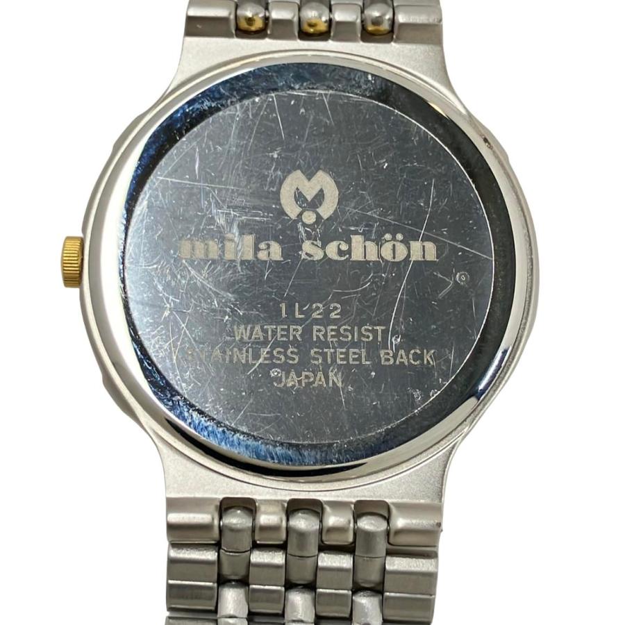 ミラショーン 腕時計 クオーツ シルバー 1L22 メンズ mila schon 中古