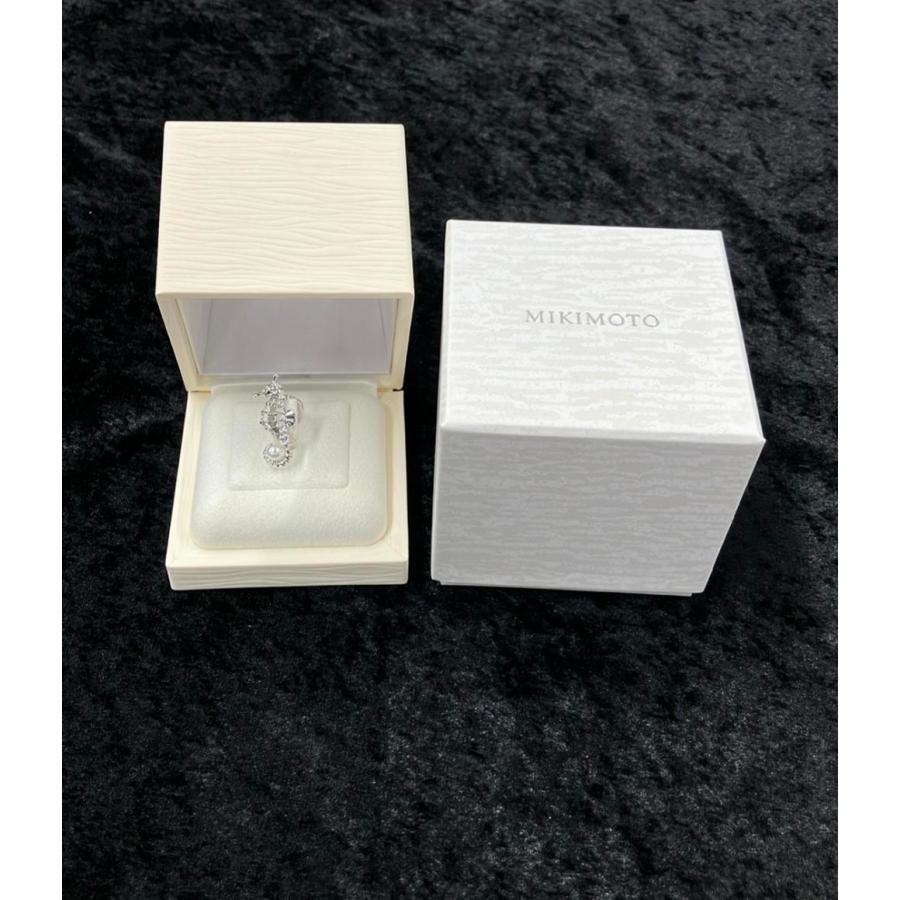 MIKIMOTO タツノオトシゴ パール ピンブローチ 美品 ミキモト ピンブローチ SV パール 5mm タツノオトシゴ