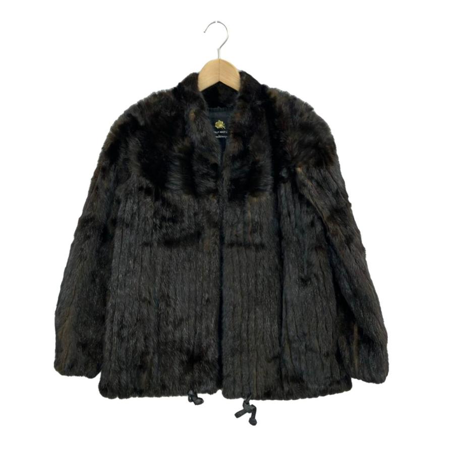 【タグ付】レッキス　ロングコート　ファーコート　黒　Ｌ　Vesgioia 古着 タグ付】レッキス ロングコート ファーコート 黒 L Vesgioia 古着