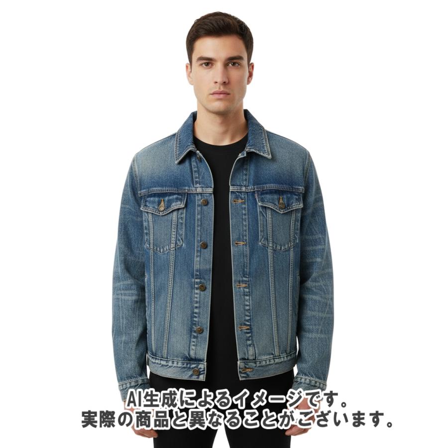 サンローラン デニムジャケット 2017AW ヴィンテージ加工 フラミンゴ