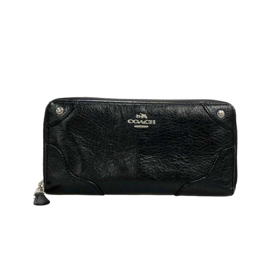 希少✨️ 新品未使用 COACH ティーローズ ラウンドファスナー 長財布 黒 コーチ ラウンドファスナー長財布 レザー F55404 レディース COACH