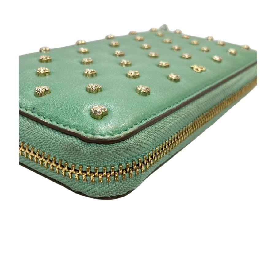 アニヤ・ハインドマーチ ラウンドファスナー長財布 スタッズ