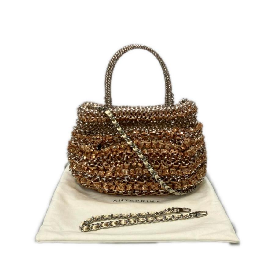 美品 アンテプリマ 2way ハンドバッグ チェーンショルダーバッグ 斜め