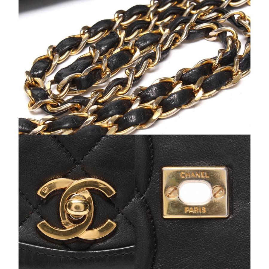 シャネル チェーンショルダーバッグ ダブルチェーン シングルフラップ