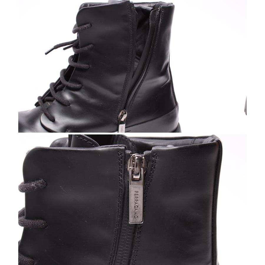 サルヴァトーレフェラガモ ショートブーツ 厚底 サイド