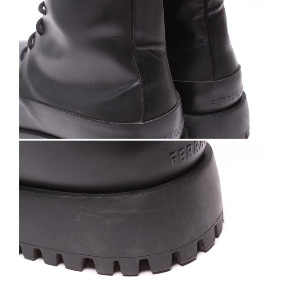 サルヴァトーレフェラガモ ショートブーツ 厚底 サイドファスナー Maxi