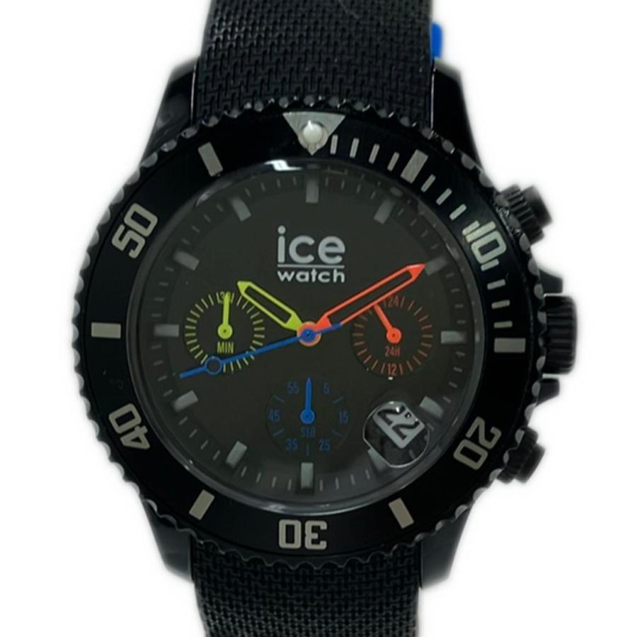 美品 アイスウォッチ 腕時計 クオーツ ブラック 021600 メンズ ice 