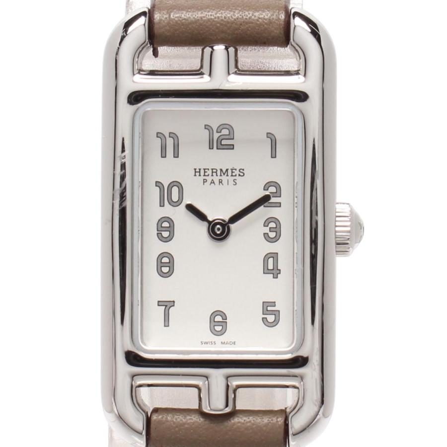 エルメス 腕時計 シルバー金具 B刻印 ナンタケット クオーツ ホワイト