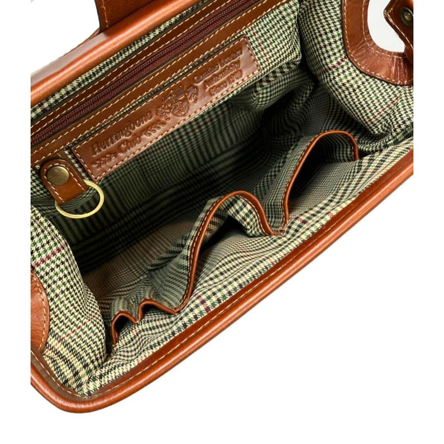 【美品】Herringbone Club 本革 ショルダーバッグ 2way ヘリンボーンクラブ 2wayハンドバッグ ショルダーバッグ 斜め掛け
